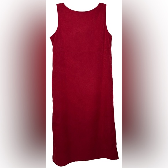 Vintage MHM Melissa Harper 18 Red Sleeveless Suede-like Shift Dress - Picture 3 of 5